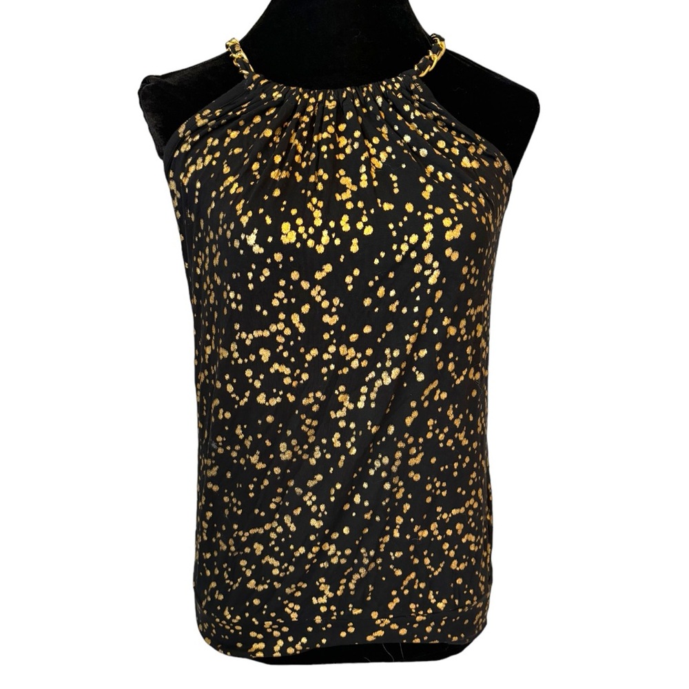 Michael Kors Black & Gold Metallic Top XS - Picture 2 of 6